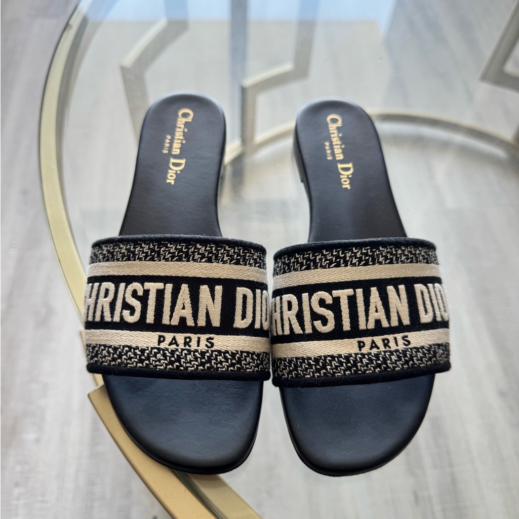 Dior Black And White Dway Slide